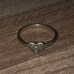Sterling Silver James Avery Heart Lock Ring - 8